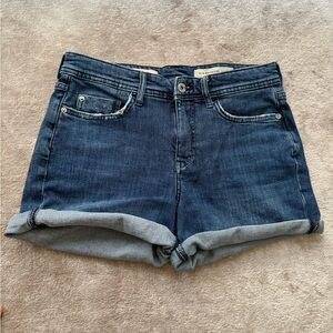 Pilcro Letterpress Dark Indigo Rolled-Hem Jean Shorts